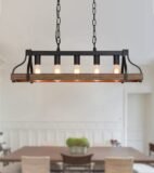 MEIXISUE Kitchen Island Pendant Lighting Review: Rustic 5-Light Farmhouse Style for Dining Rooms and Islands