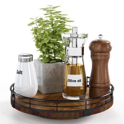 Farmhouse Oak 9″ Lazy Susan Turntable Organizer Review: A Stylish, Smooth-Spinning Kitchen Upgrade