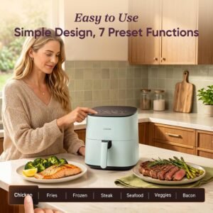 Cosori Air Fryer Pro LE 5 Qt with 20PCS Paper Liners, 9 Functions, Green Green 5 QT