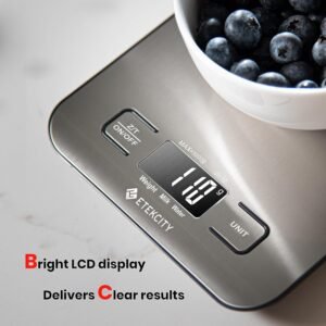 Etekcity Food Kitchen Scale, Digital Grams and Ounces, 11lb Silver