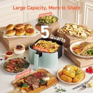 Cosori Air Fryer Pro LE 5 Qt with 20PCS Paper Liners, 9 Functions, Green Green 5 QT