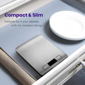 Etekcity Food Kitchen Scale, Digital Grams and Ounces, 11lb Silver