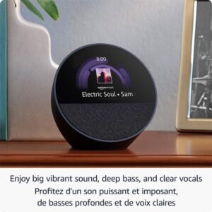 Amazon Echo Spot (newest model), Great for nightstands, offices and kitchens, Smart alarm clock, Designed for Alexa+, Black