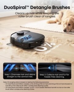 eufy C28 Omni, Robot Vacuum and Mop, HydroJet Self Clean Roller Mop Black